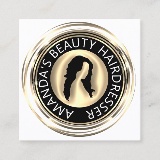 QRコードロゴオンラインショップフレーム白黒 スクエア名刺 (正面)