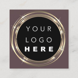 QRコードロゴオンラインショップフレーム金ゴールドバラビストロ スクエア名刺