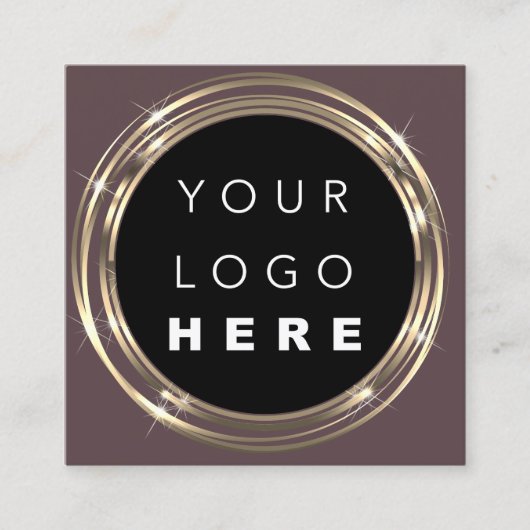 QRコードロゴオンラインショップフレーム金ゴールドバラビストロ スクエア名刺 (正面)