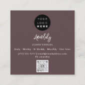 QRコードロゴオンラインショップフレーム金ゴールドバラビストロ スクエア名刺 (裏面)