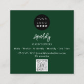 QRコードロゴオンラインショップフレーム金ゴールド緑 スクエア名刺 (裏面)