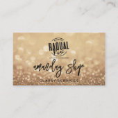 QRコードロゴオンラインショップ金ゴールドグリッター 名刺 (正面)