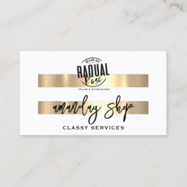 QRコードロゴオンラインショップ金ゴールド白モダン 名刺