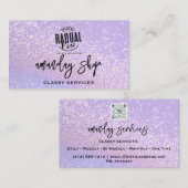 QRコードロゴオンラインショップ金ゴールド紫グリッター 名刺 (正面/裏面)