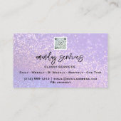 QRコードロゴオンラインショップ金ゴールド紫グリッター 名刺 (裏面)