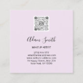 QRコードロゴカスタムカスタムフォトメイクアップピンク スクエア名刺 (裏面)