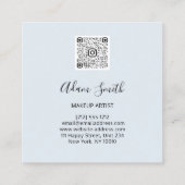 QRコードロゴカスタムカスタムフォトメイクアップブルー スクエア名刺 (裏面)