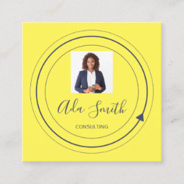 QRコードロゴカスタムカスタム写真コンサルティングイエロー スクエア名刺