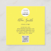 QRコードロゴカスタムカスタム写真コンサルティングイエロー スクエア名刺 (裏面)