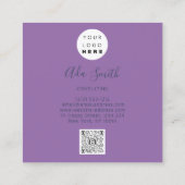 QRコードロゴカスタムカスタム写真コンサルティングパープル スクエア名刺 (裏面)
