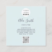 QRコードロゴカスタムカスタム写真コンサルティングブルー スクエア名刺 (裏面)