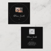 QRコードロゴカスタムカスタム白黒枠 スクエア名刺 (正面/裏面)