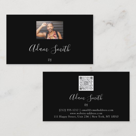 QRコードロゴカスタムカスタム白黒 名刺 (正面/裏面)