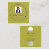 QRコードロゴカスタムカスタム スクエア名刺 (正面/裏面)