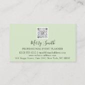 QRコードロゴカスタムフォトミントグリーン 名刺 (裏面)