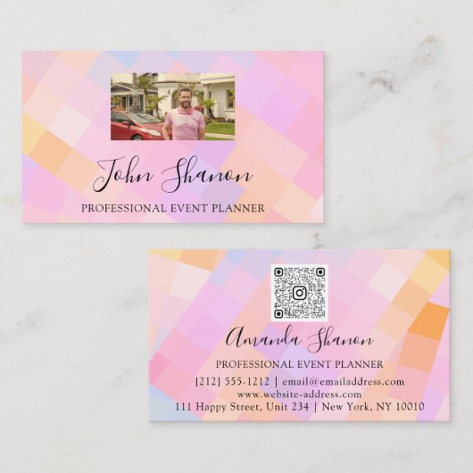 QRコードロゴカスタムフォト実在エステート 名刺 (正面/裏面)