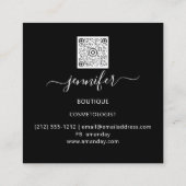 QRコードロゴショップブラック金ゴールドドリップシルバーグレー スクエア名刺 (裏面)