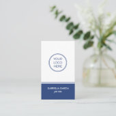 QRコードロゴシンプルブルービジネスカード 名刺 (スタンド正面)