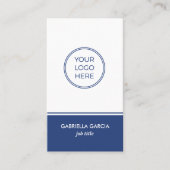 QRコードロゴシンプルブルービジネスカード 名刺 (正面)