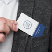 QRコードロゴシンプルブルービジネスカード 名刺