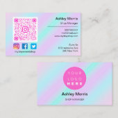 QRコードロゴソーシャルメディアのオンラインショップの挿入 名刺 (正面/裏面)