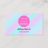 QRコードロゴソーシャルメディアのオンラインショップの挿入 名刺 (裏面)