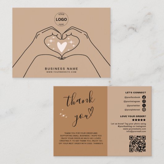 Qrコードロゴソーシャルメディアモダンに感謝 名刺 (正面/裏面)