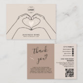 Qrコードロゴソーシャルメディアモダンに感謝 名刺 (正面/裏面)