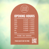 Qrコードロゴテラコッタアーチで時間を開く ウィンドウサイン (シート3)