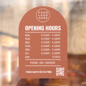 Qrコードロゴテラコッタアーチで時間を開く ウィンドウサイン (シート2)