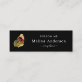 QRコードロゴバタフライエレガントソーシャルメディア スキニー名刺 (正面)