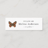 QRコードロゴバタフライエレガントソーシャルメディア スキニー名刺 (正面)