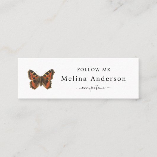 QRコードロゴバタフライエレガントソーシャルメディア スキニー名刺 (正面)