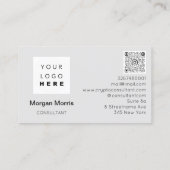 QRコードロゴフォトプロフェッショナル会社グレー 名刺 (裏面)