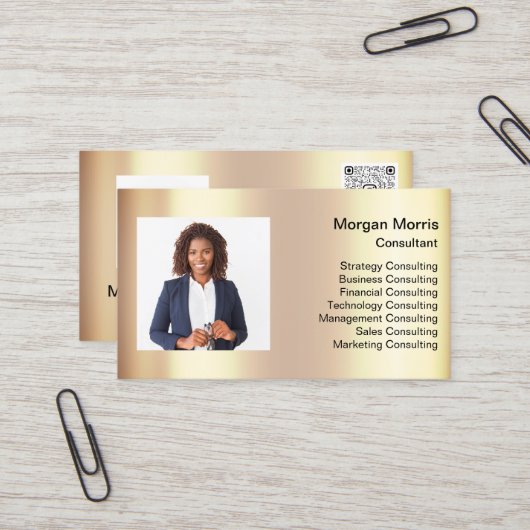 QRコードロゴフォトプロフェッショナル会社企業の 名刺 (正面/裏面インサイチュ)