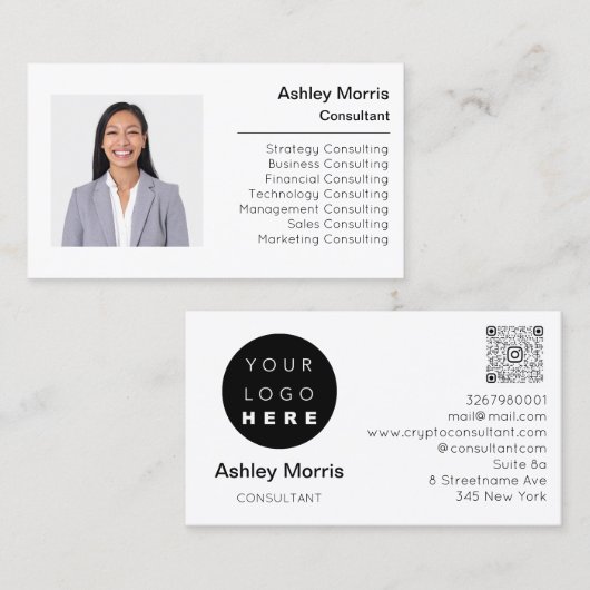 QRコードロゴフォトプロフェッショナル 企業の 名刺 (正面/裏面)