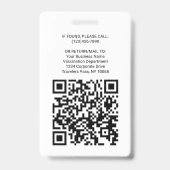 QRコードロゴフォト従業員ID Covid Vaccine Pass バッジ (Back)