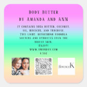 QRコードロゴフォト製品BALM化粧品グラデーション スクエアシール (正面)