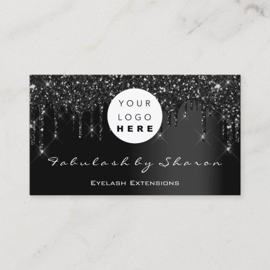 Qrコードロゴブラックドリッププロフェッショナル 名刺 (正面)