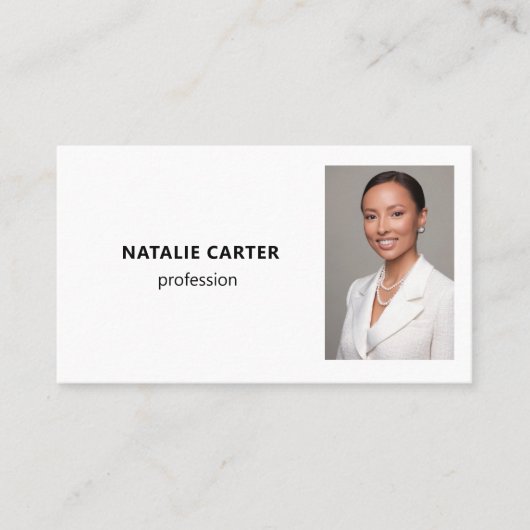 QRコードロゴプロフェッショナルフォトポートレート白 名刺 (正面)