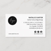 QRコードロゴプロフェッショナル写真ポートレートアイボリー 名刺 (裏面)