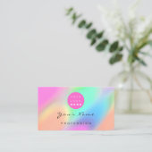 QRコードロゴメイクアップアーティストヘア爪、 ネイルホログラフィック 名刺 (スタンド正面)