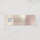 QRコードロゴメイクアップリップスティックグロスピンク スキニー名刺 (裏面)