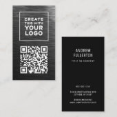 QRコードロゴメタリックルッモダンク垂直 名刺 (正面/裏面)