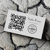 QRコードロゴモダングレーミニマル名刺 名刺