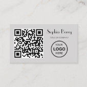 QRコードロゴモダングレーミニマル名刺 名刺 (正面)