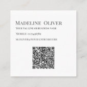 QRコードロゴモダンシンプル赤面 スクエア名刺 (裏面)