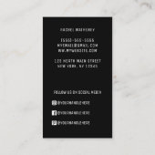 QRコードロゴモダンシンプル黒プロフェッショナル 名刺 (裏面)