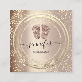 QRコードロゴリフレクソロジーマッサージ足バラ赤面 スクエア名刺