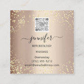 QRコードロゴリフレクソロジーマッサージ足バラ赤面 スクエア名刺 (裏面)